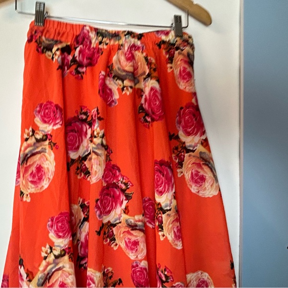 Flint & Moss‎ New York Orange Floral Mini Skirt Medium NWT - Picture 6 of 13